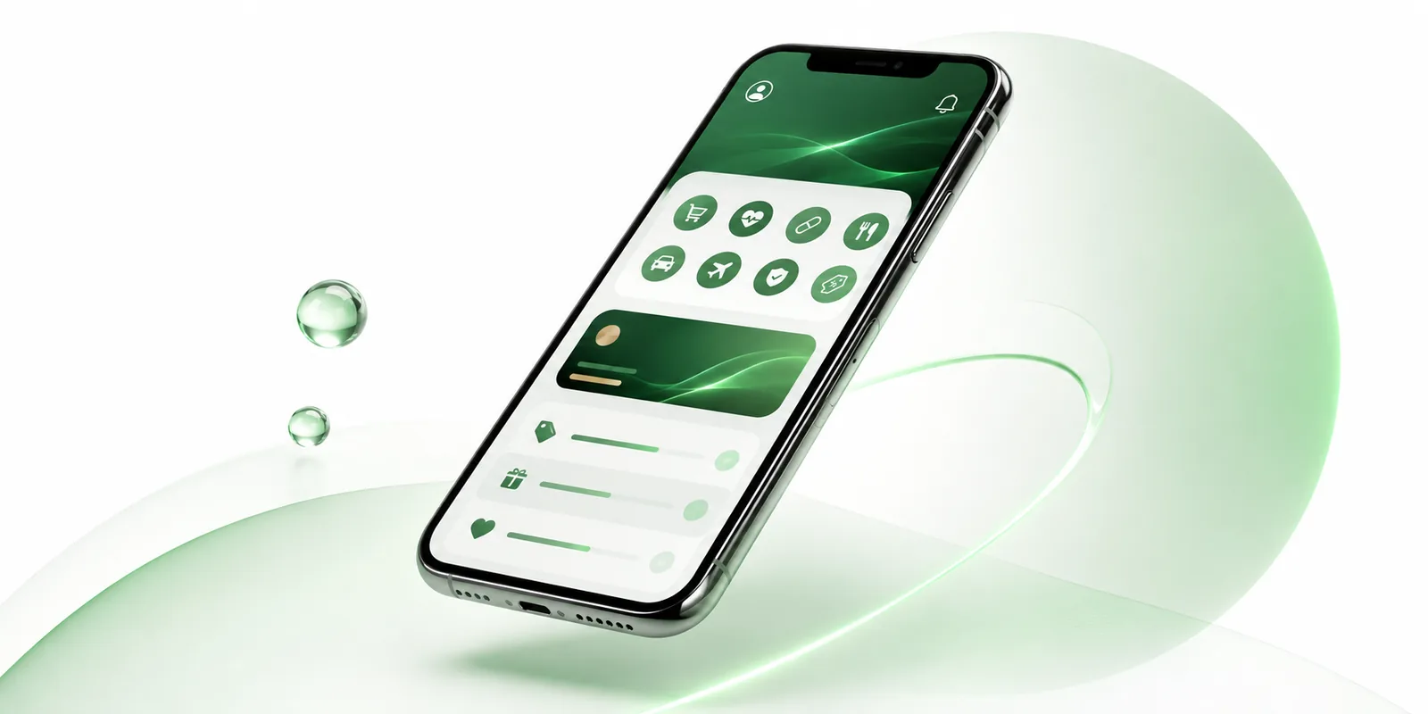 Aplicativo Clube Bônus aberto em um smartphone mostrando categorias de descontos